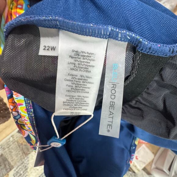 Bleu by Rod Beattie Floral Printed Tankini Top Multi Navy Size 22 Plus NWT - Picture 7 of 9